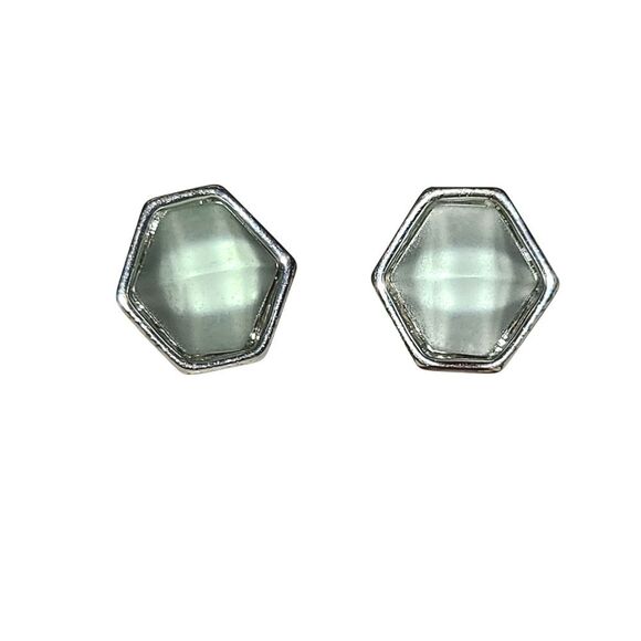 Kenneth Cole New York Pale Green Earrings, Silver Toned - Picture 1 of 5